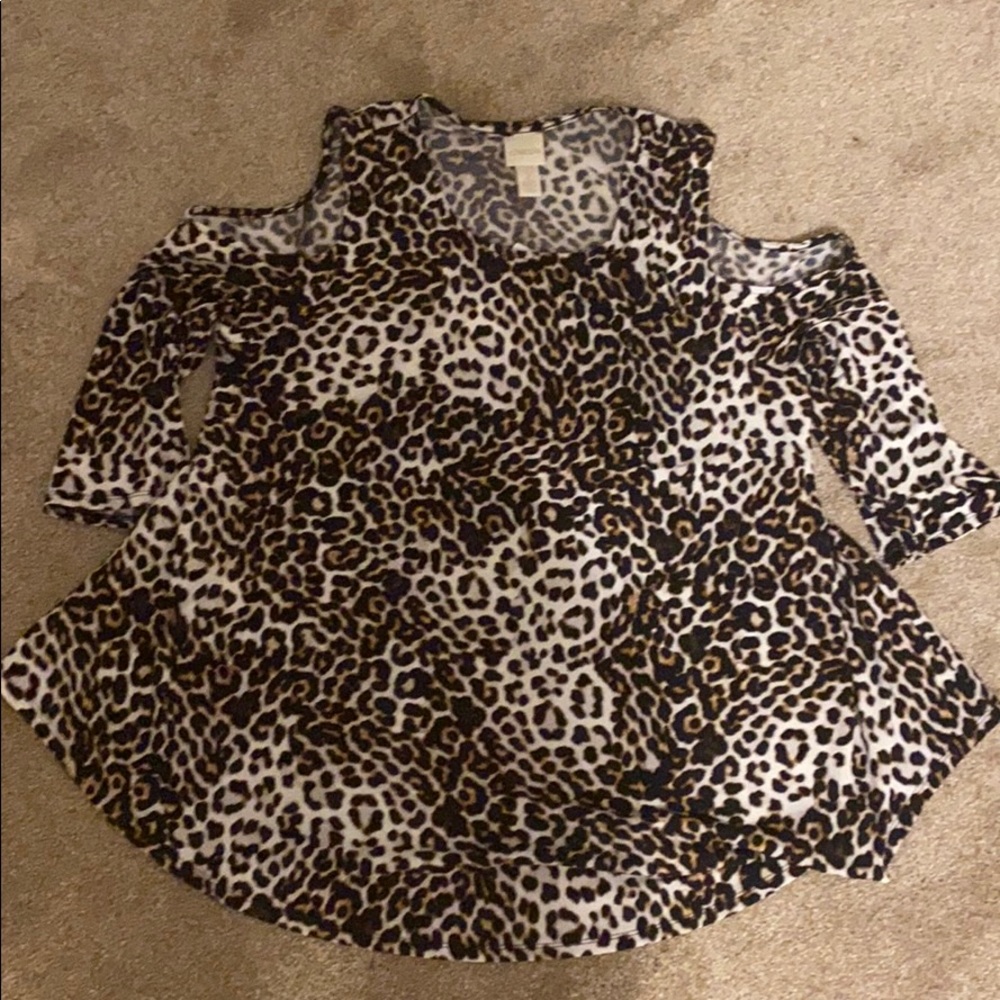 Cheetah Print Chico’s Cold Shoulder Top
